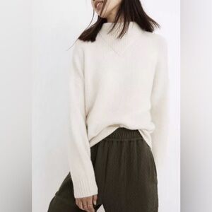 Madewell Mockneck Pullover Sweater Dillon Style Ivory Sz M